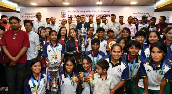 আন্তঃবিশ্ববিদ্যালয় ক্রীড়া প্রতিযোগিতায় ছাত্রী ফুটবলে চ্যাম্পিয়ন জাতীয় বিশ্ববিদ্যালয়